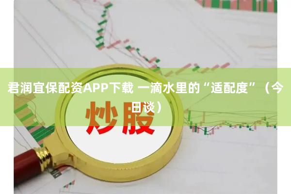 君润宜保配资APP下载 一滴水里的“适配度”（今日谈）